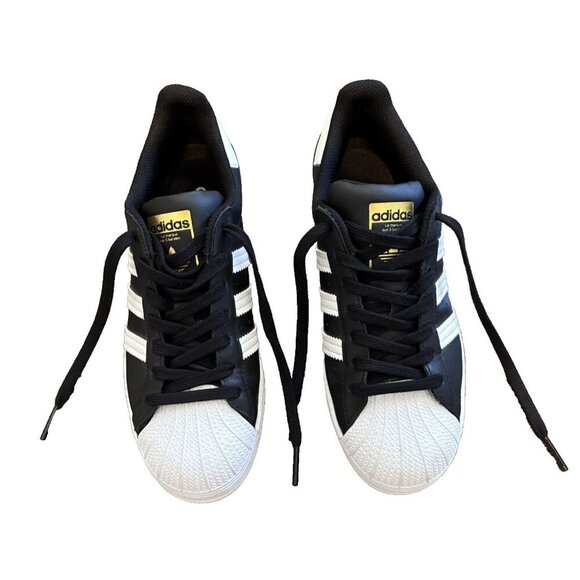 woman's Adidas Originals Superstar Black Size 8 Black & White, Like New - Picture 3 of 16